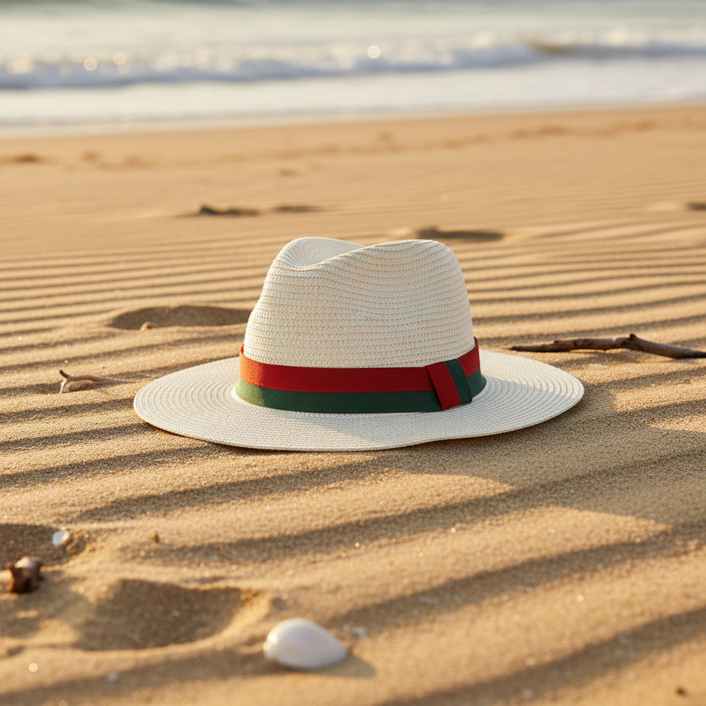 Plain Straw Sun Hat – Unisex Beach & Outdoor Wide Brim FitiqueFit