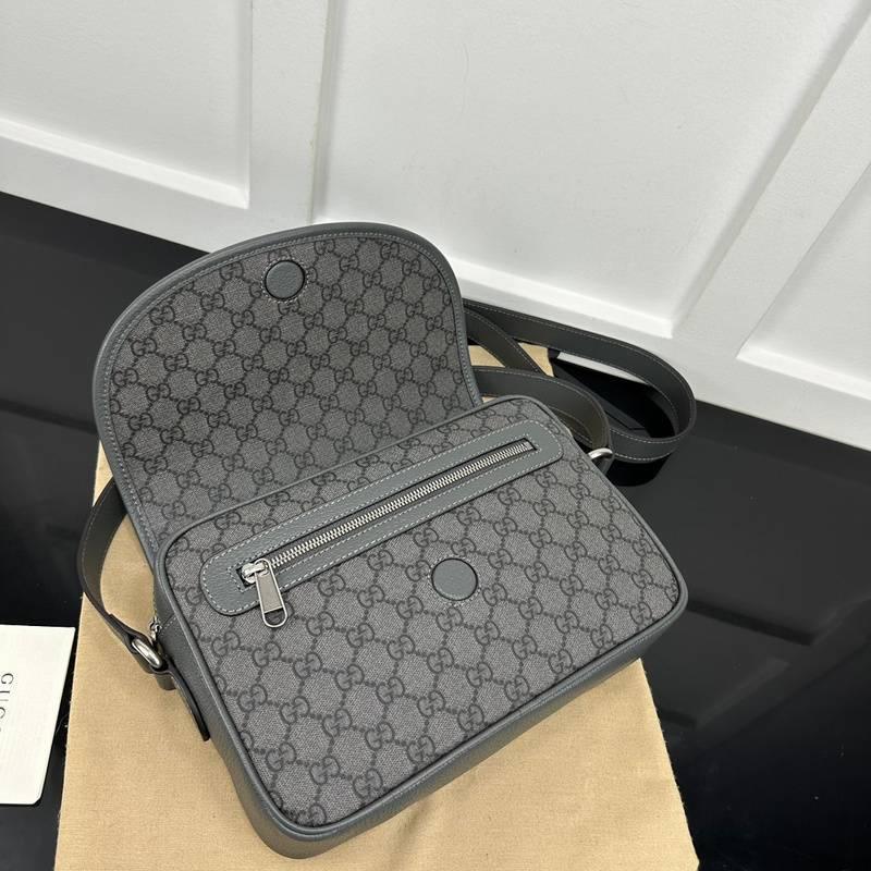 Gucci GG Supreme Monogram Textured Dollar Calfskin Ophidia Flap Shoulder Bag Banlieue91