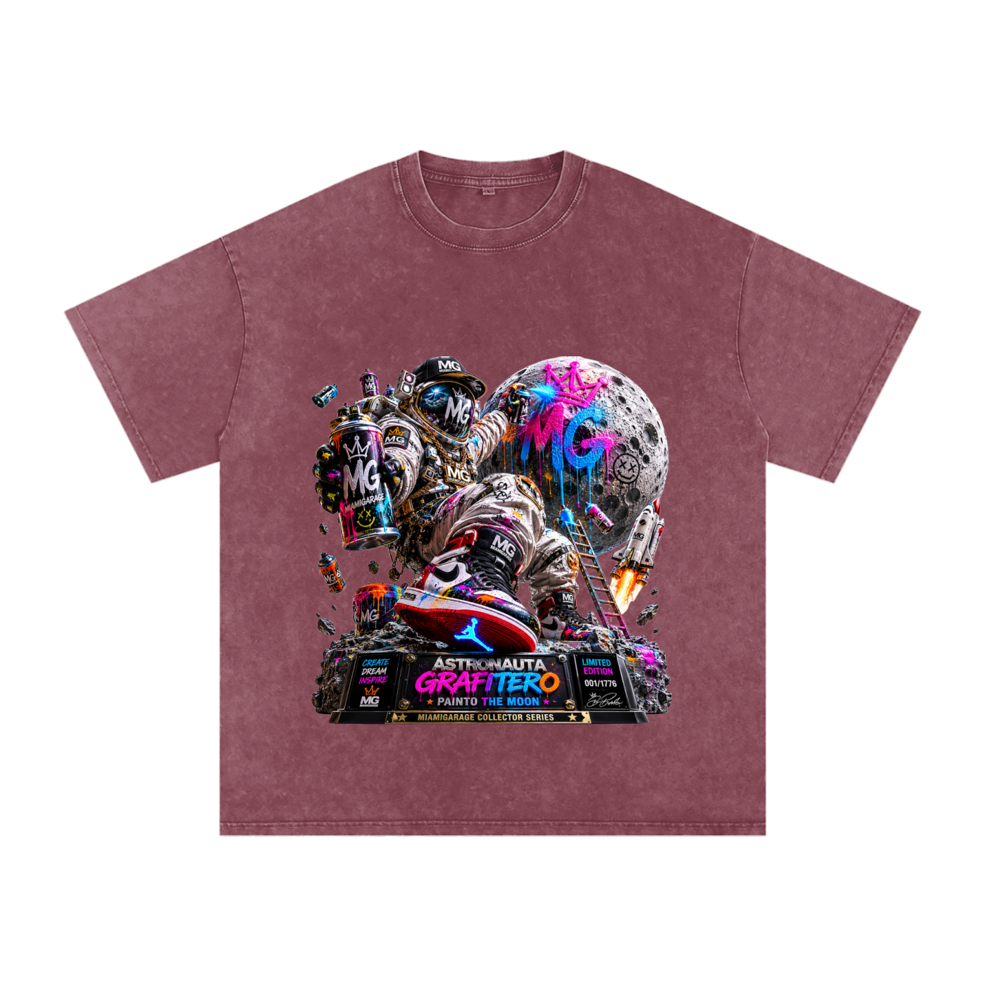 Snow Washed Oversized Cotton T-Shirt