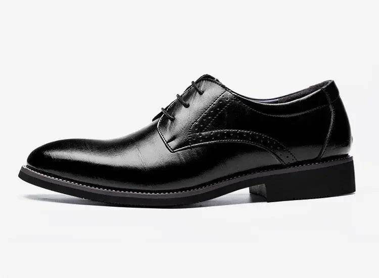 Men's Leather Shoes, Derby Shoes Business Casual Dress Shoes Lace-Up Pointed Toe Office Work Comfortable Wedding Shoes