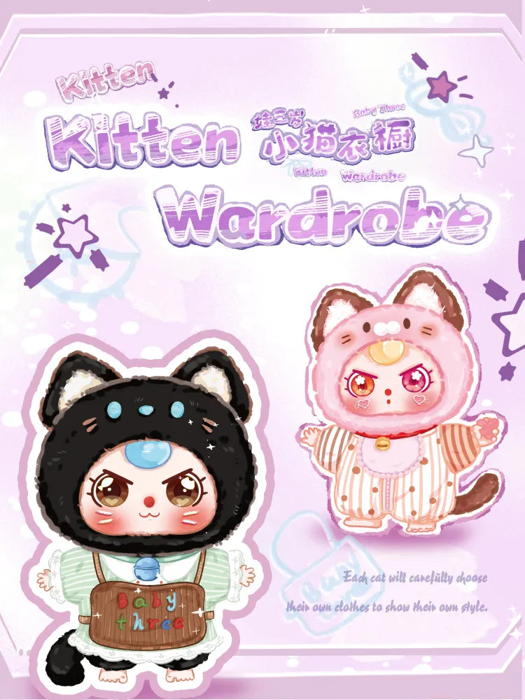 Baby Three Kitten Wardrobe Plush Series Blind Box Labubu Loot