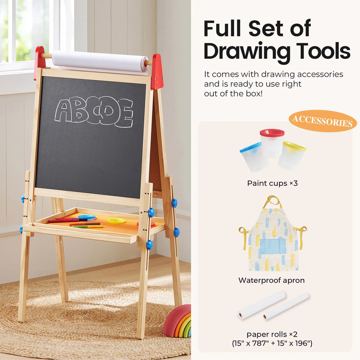 Tiny Land® 3-in-1 Art Easel for Kids Tiny Land INC