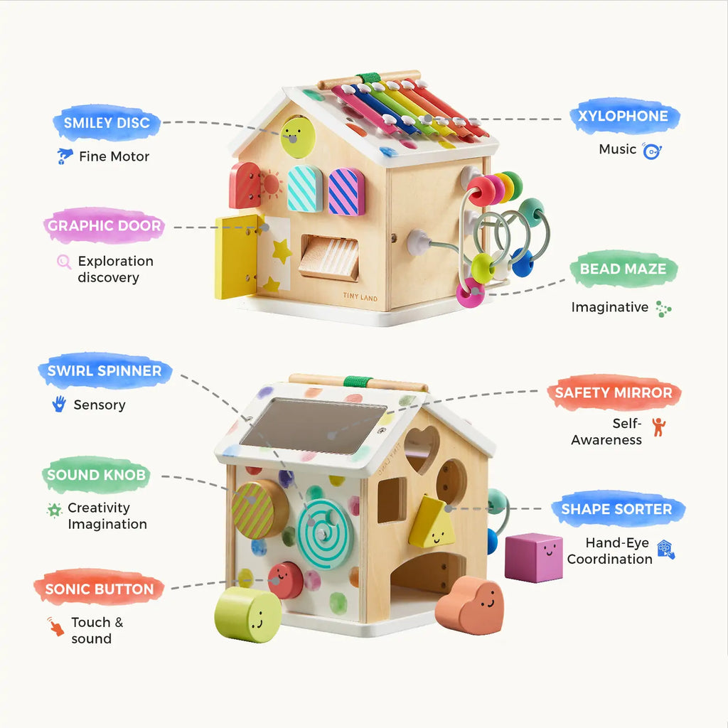 Tiny Land® Cottage Activity Cube - Rainbow Tiny Land INC