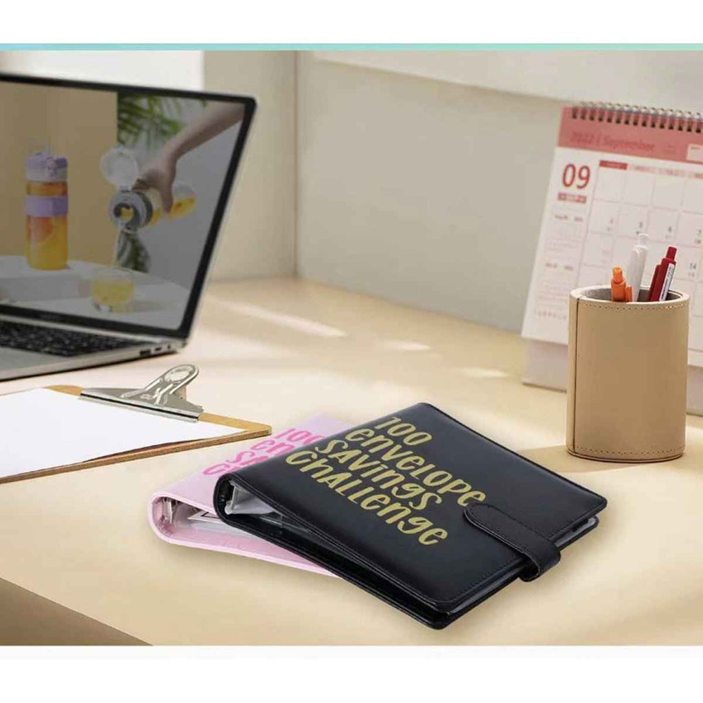 100 Envelope Budget Binder – A5 PU Leather Savings Tracker Book Dashing Nova