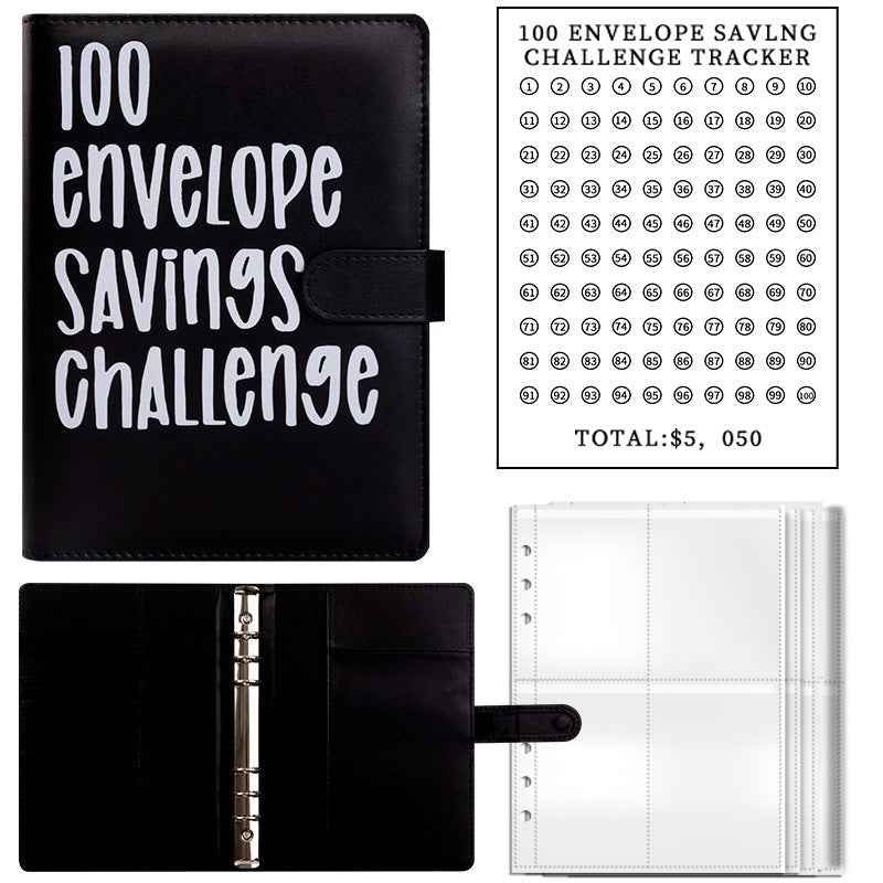 100 Envelope Budget Binder – A5 PU Leather Savings Tracker Book Dashing Nova
