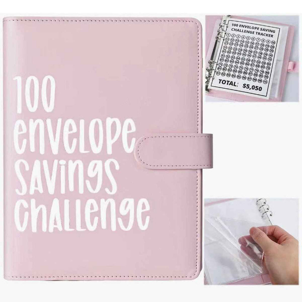 100 Envelope Budget Binder – A5 PU Leather Savings Tracker Book Dashing Nova