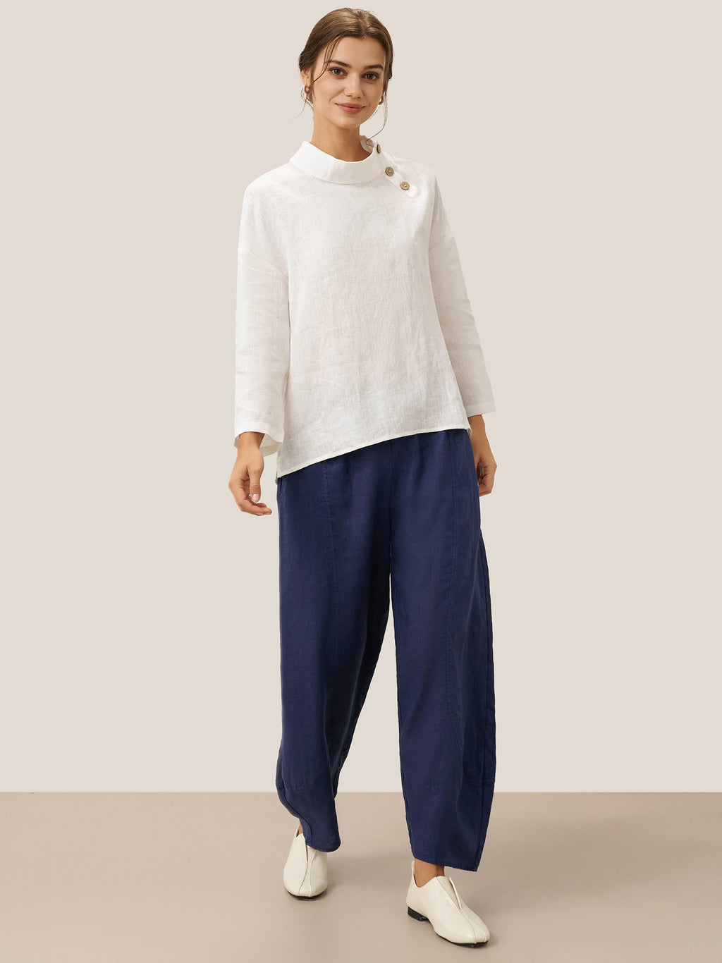 100% Linen Classic Ankle Pants ZOE LINTICO