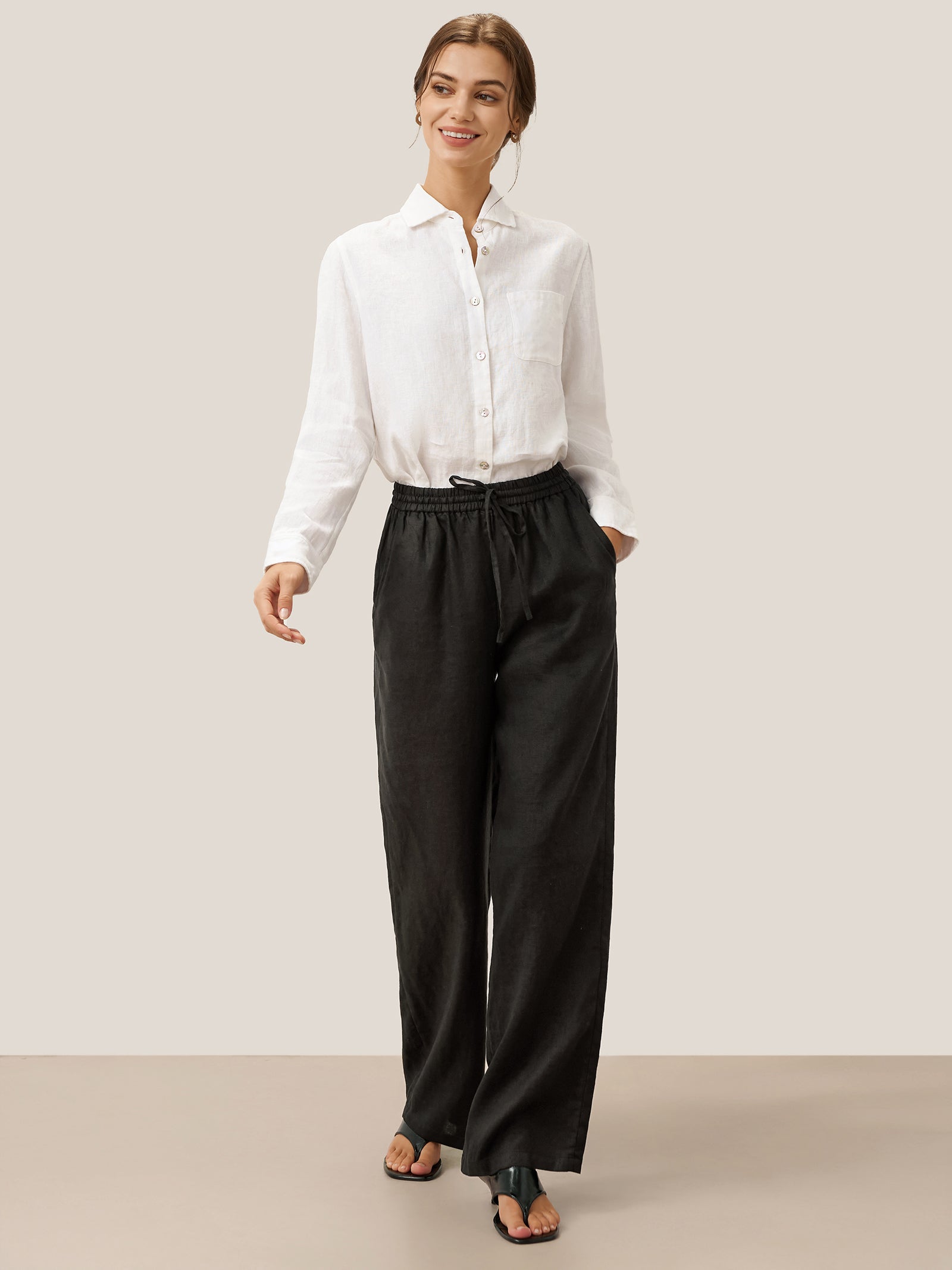 100% Linen Classic Pants LYON LINTICO