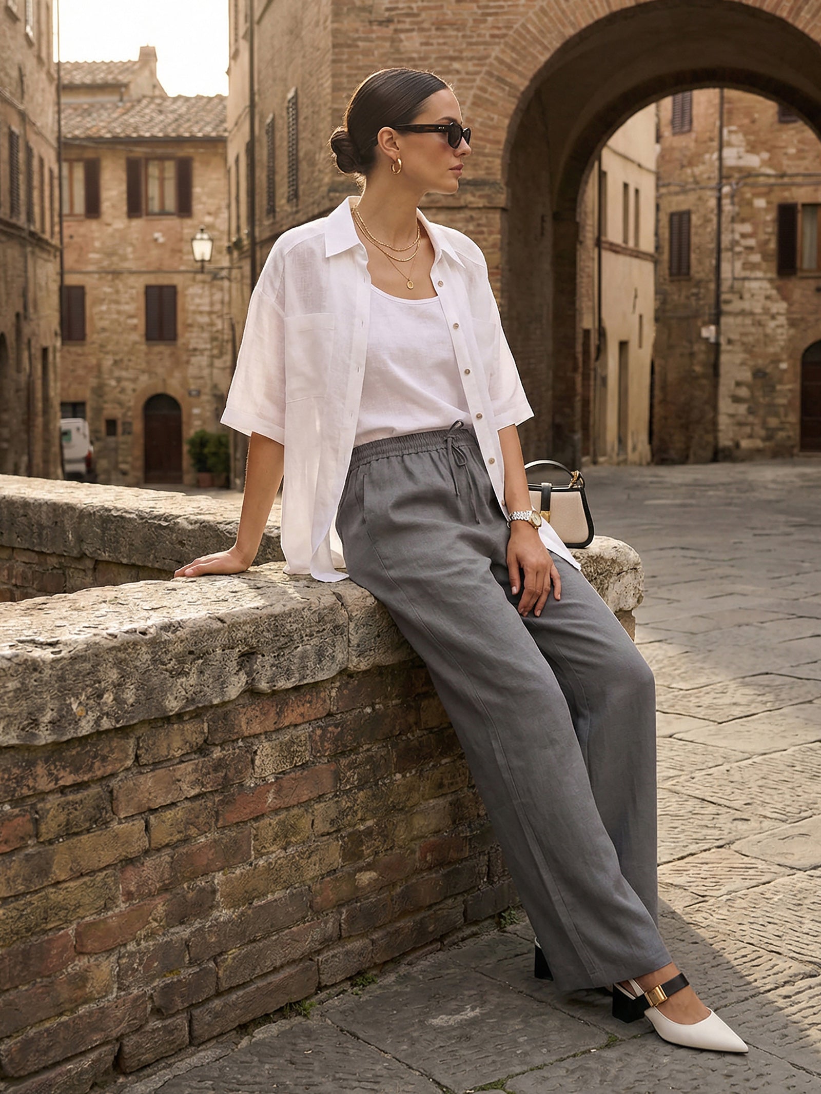 100% Linen Classic Pants LYON LINTICO