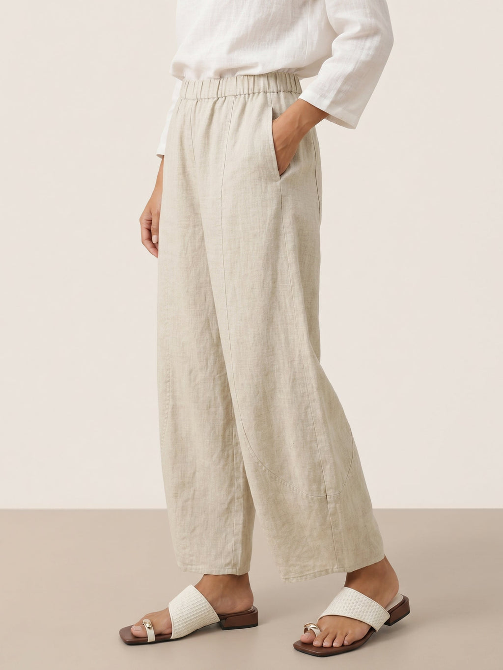 100% Linen Classic Ankle Pants ZOE LINTICO