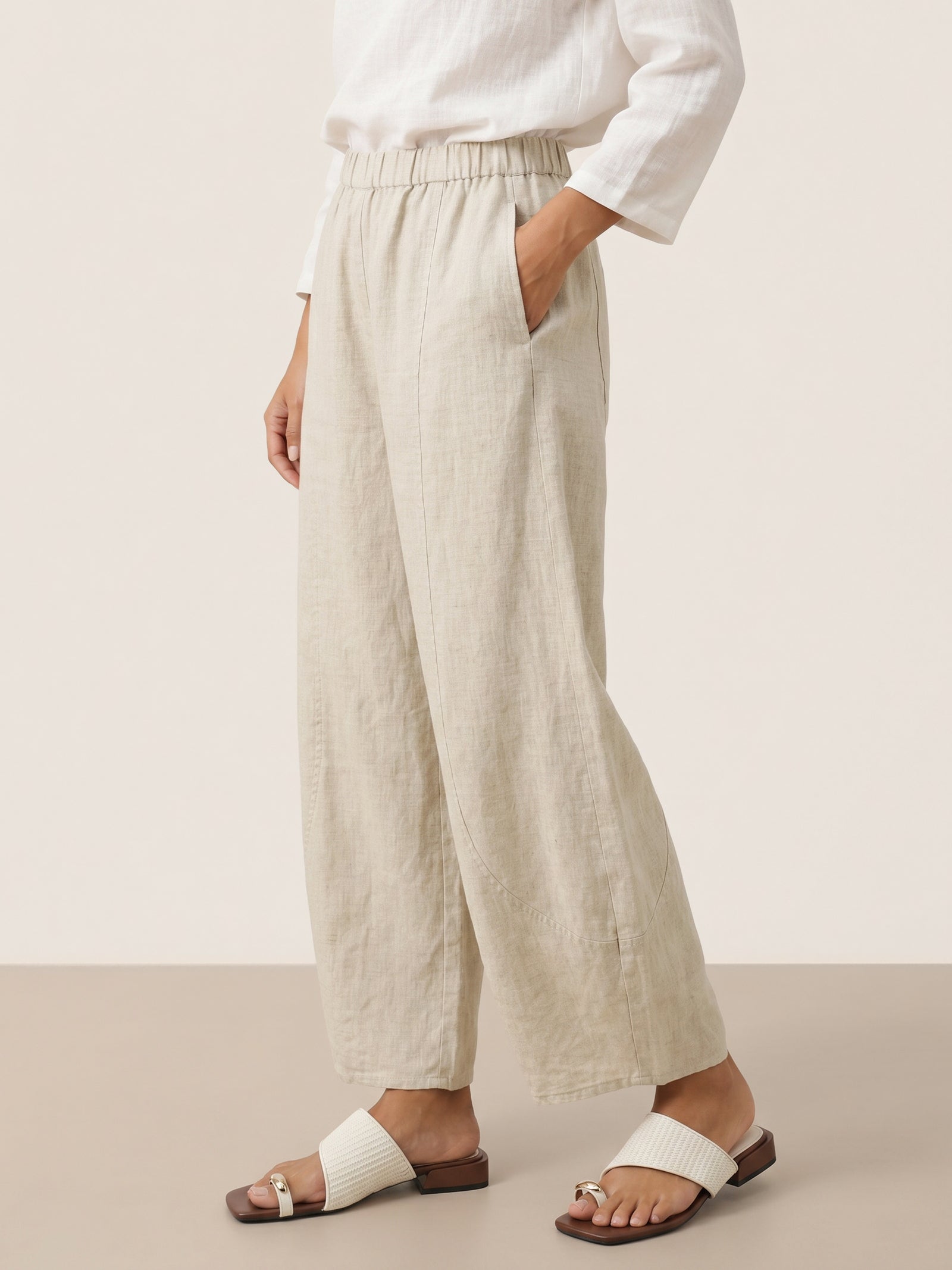 100% Linen Classic Ankle Pants ZOE LINTICO