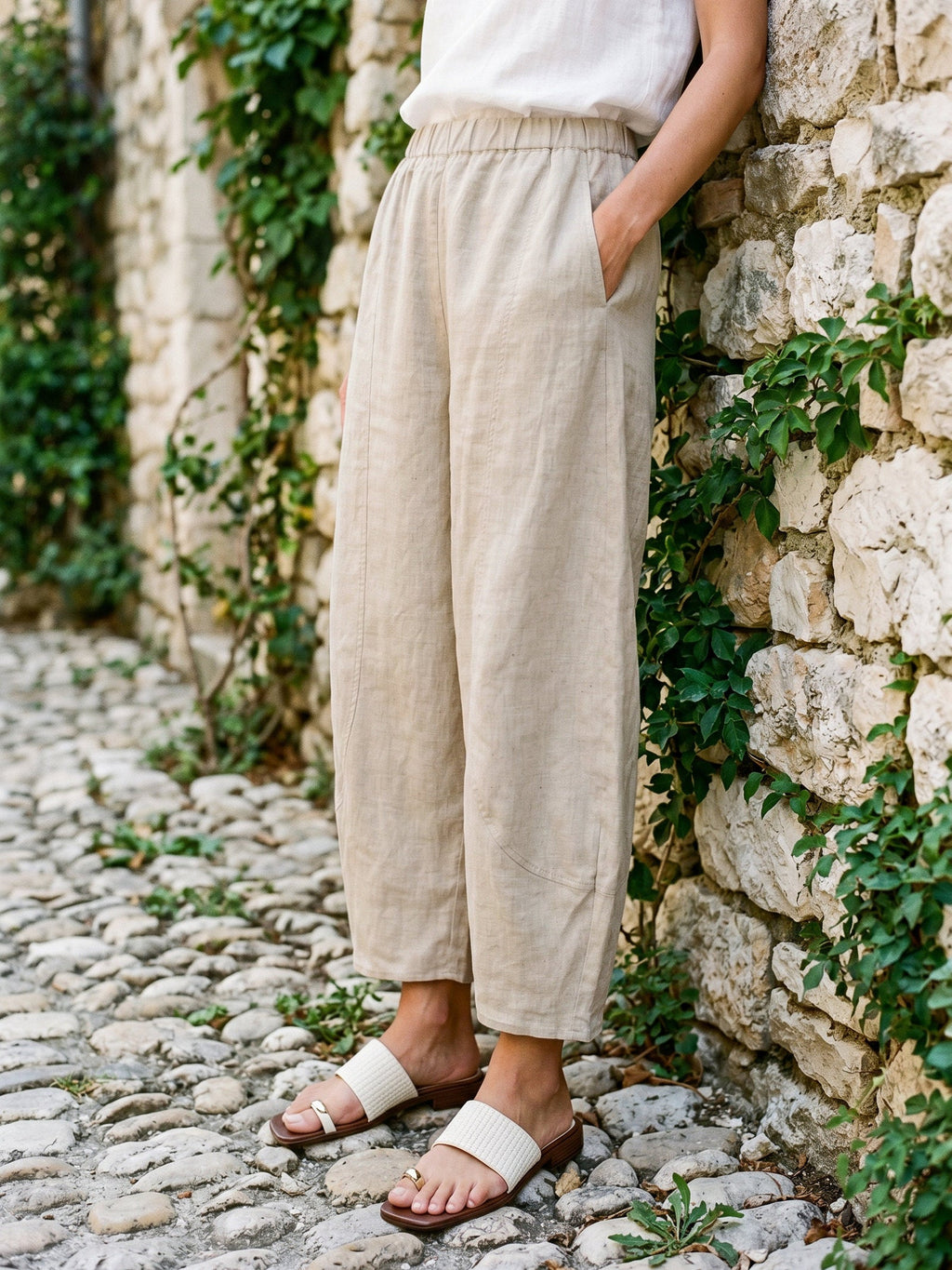 100% Linen Classic Ankle Pants ZOE LINTICO