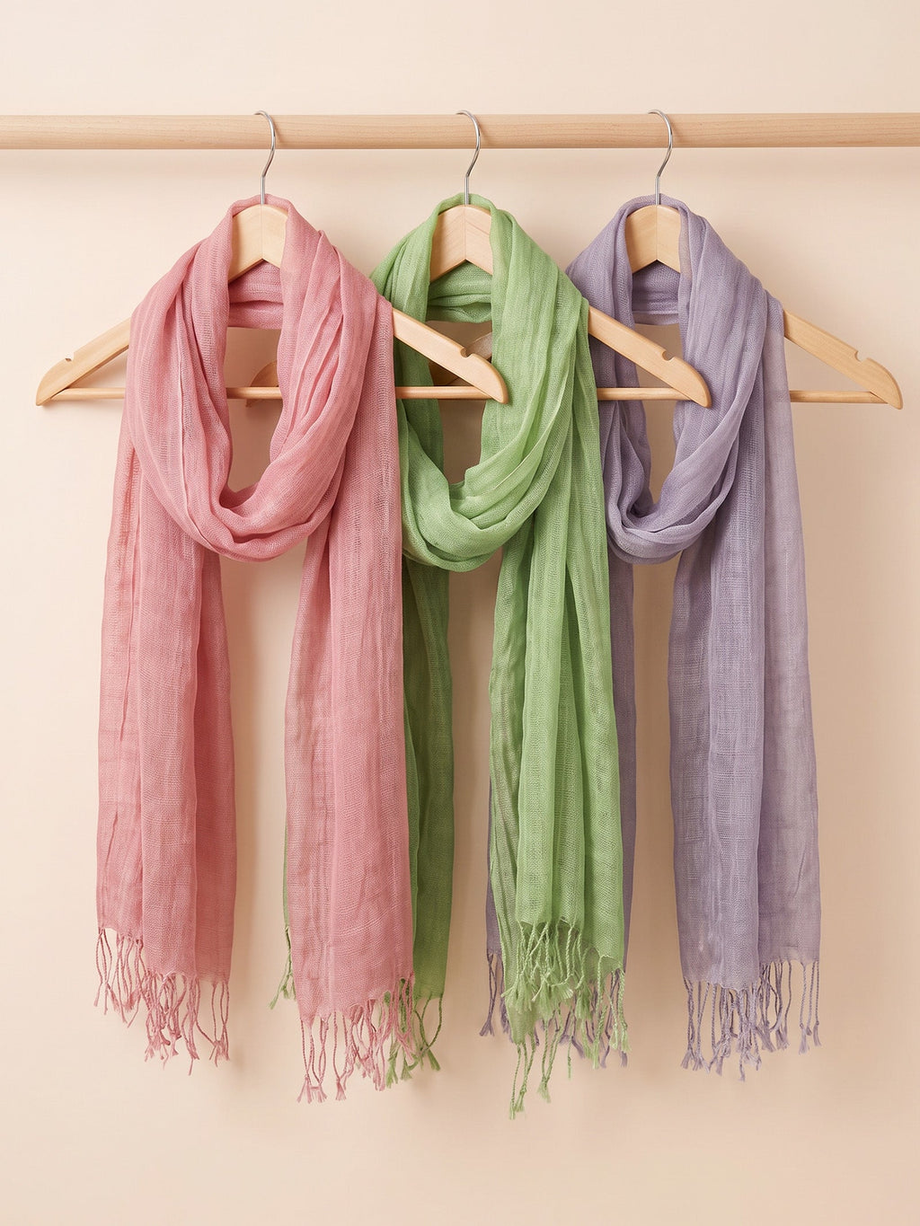100% Linen Lightweight Solid Color Scarf BIANCA LINTICO