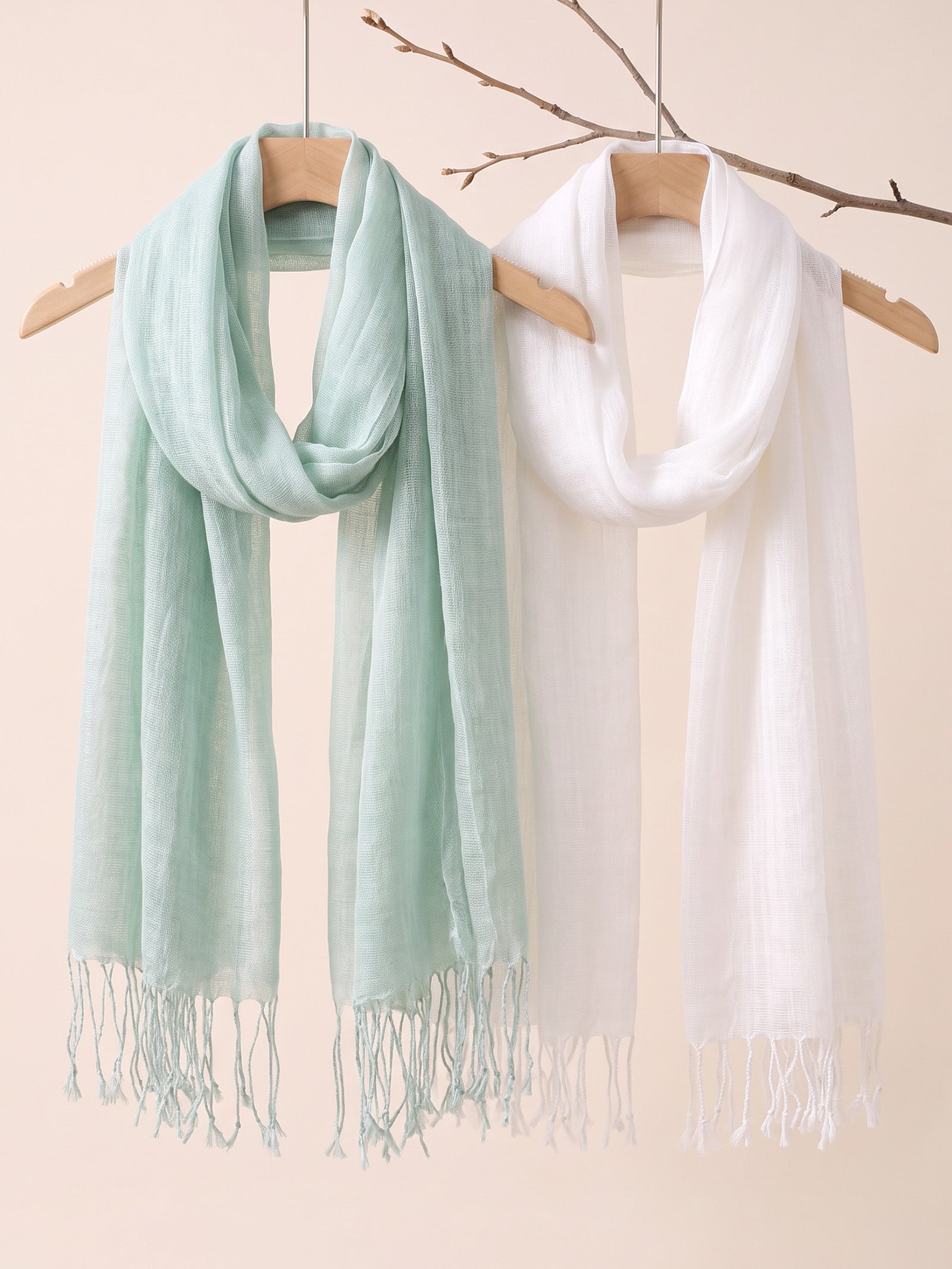 100% Linen Lightweight Solid Color Scarf BIANCA LINTICO