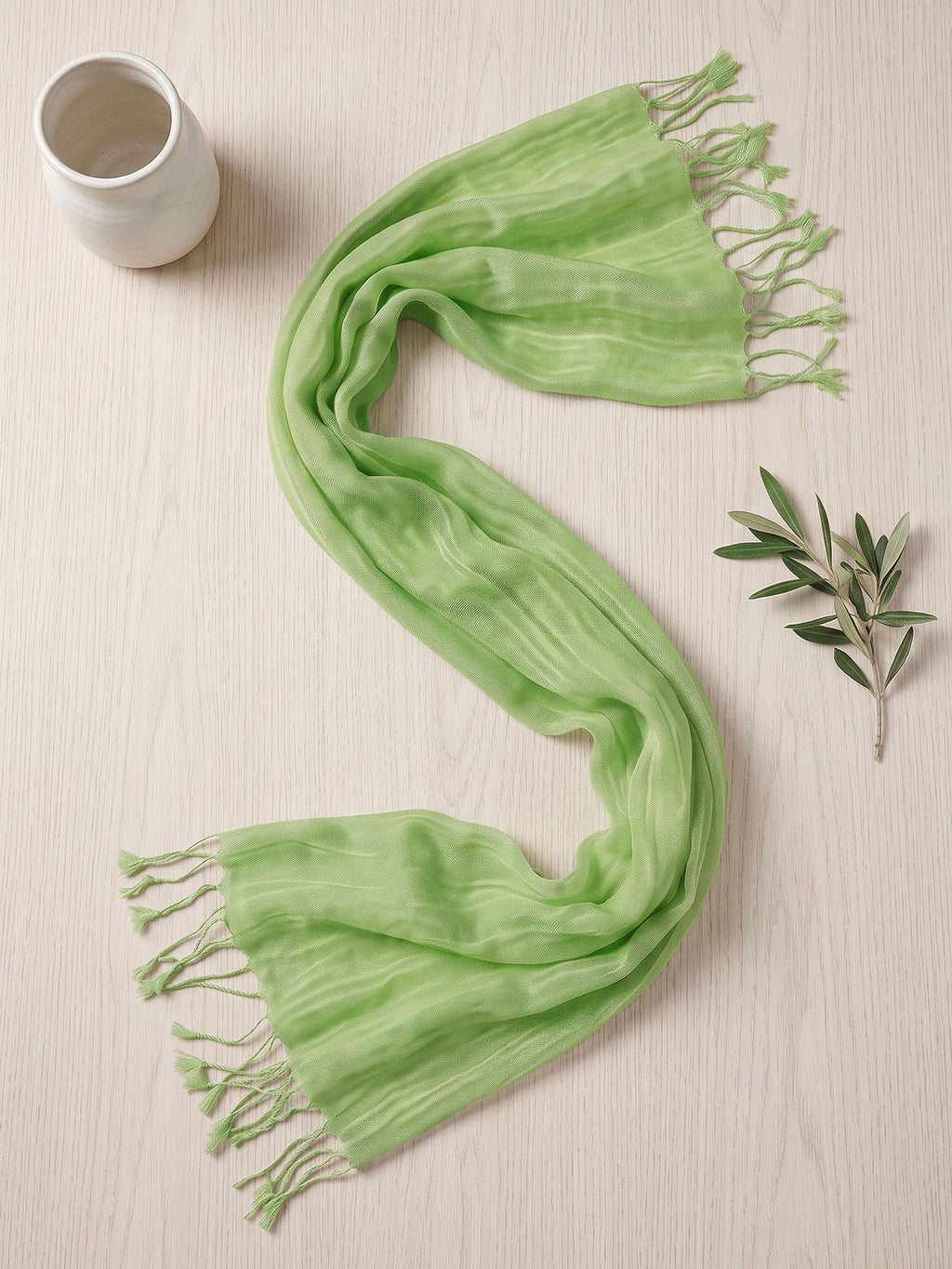 100% Linen Lightweight Solid Color Scarf BIANCA LINTICO