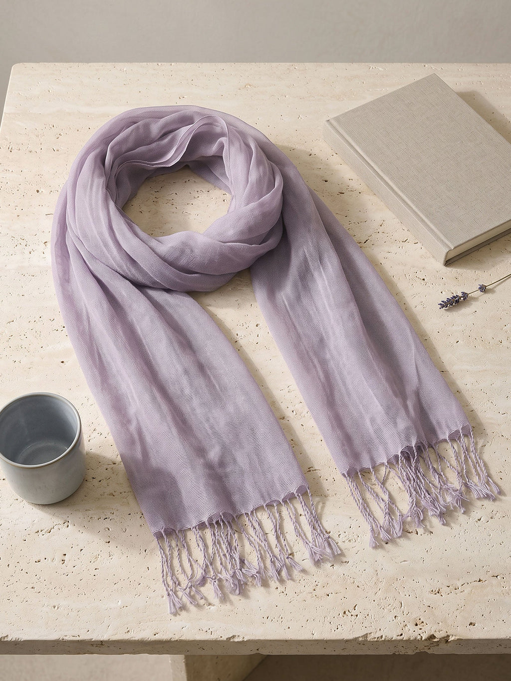100% Linen Lightweight Solid Color Scarf BIANCA LINTICO