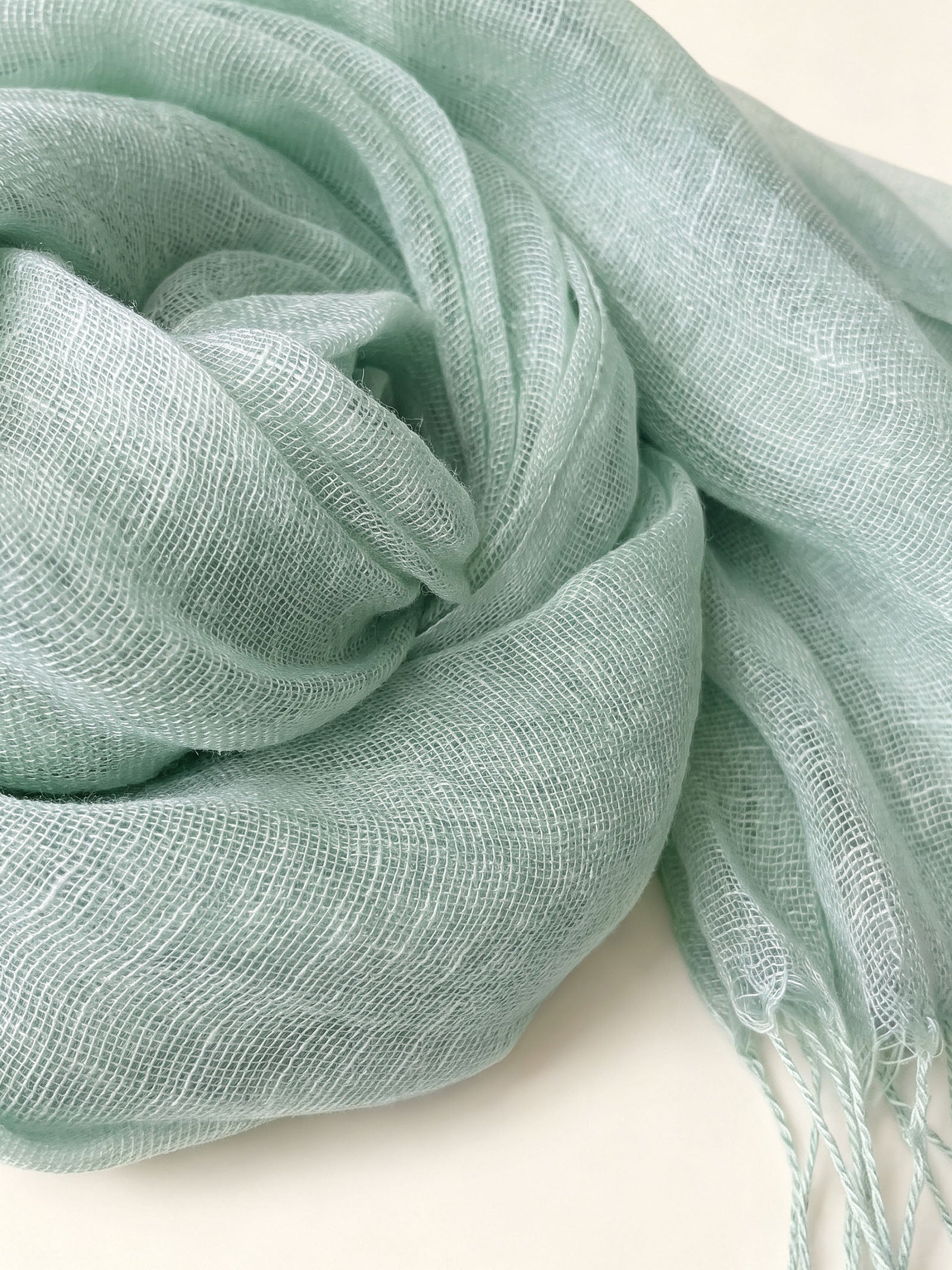 100% Linen Lightweight Solid Color Scarf BIANCA LINTICO