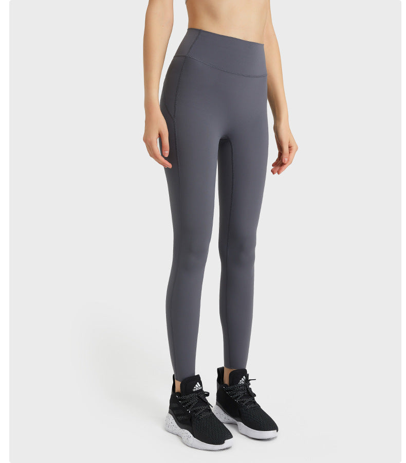 Autumn Brushed Sports Tights High Elastic Slim Fit Peach Hip Seamless Foot Mouth Yoga Pants