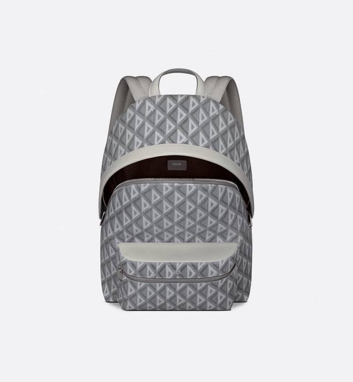 Dior Rider Zipped Backpack Grey Coated Cotton Canvas with CD Diamond Print Banlieue91
