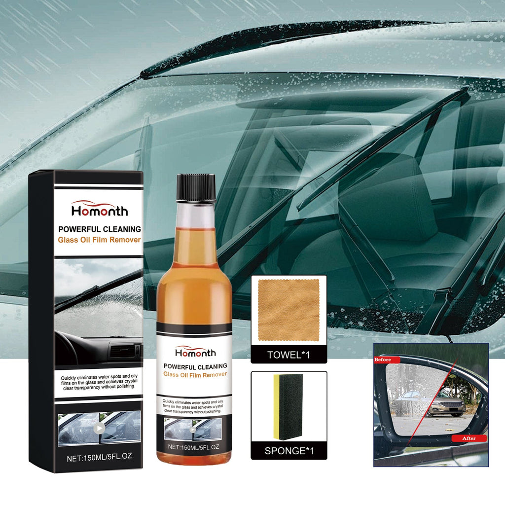Powerful Cleaning Glass Oil Film Remover, Front Windshield Oil Remover Cleaner Is A Powerful Stain Cleaner For Windows