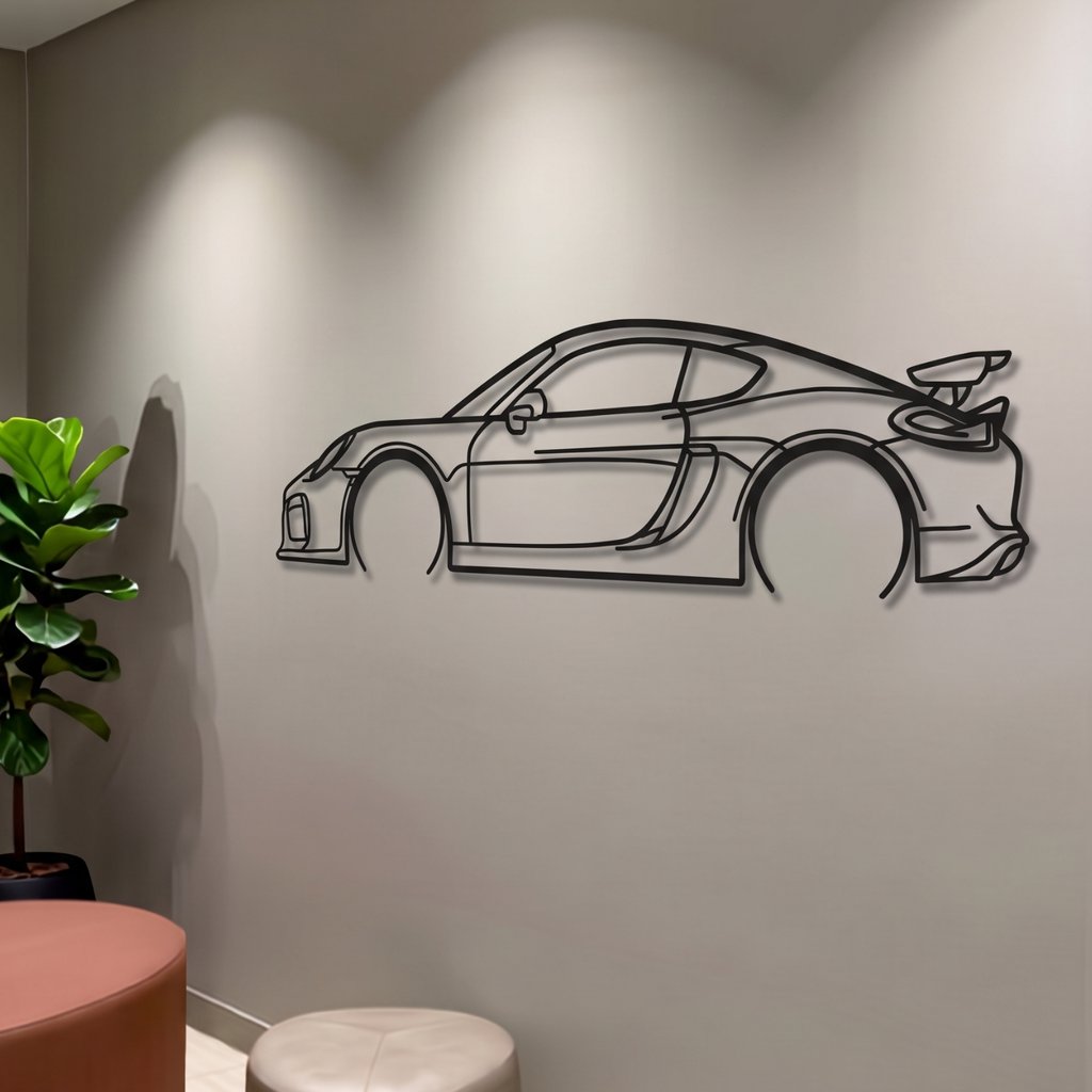 2016 Cayman GT4 981 Metal Car Wall Art - MT0897 Modello Turbo
