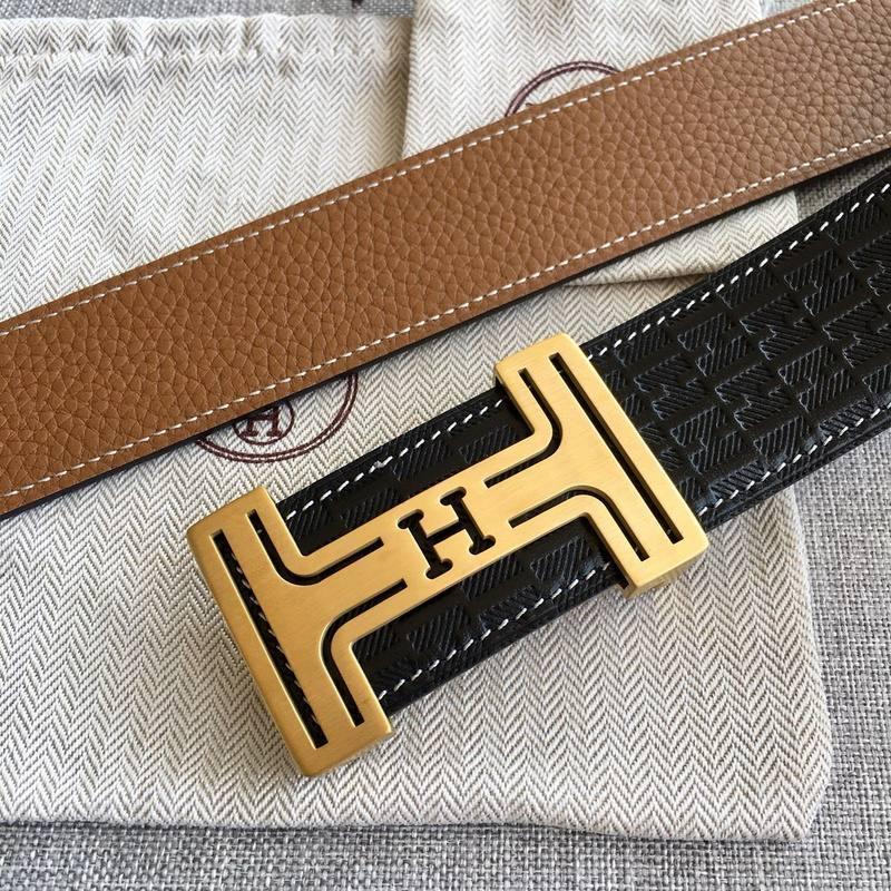 Hermes Men Gold Buckle Belt 'Black' Banlieue91