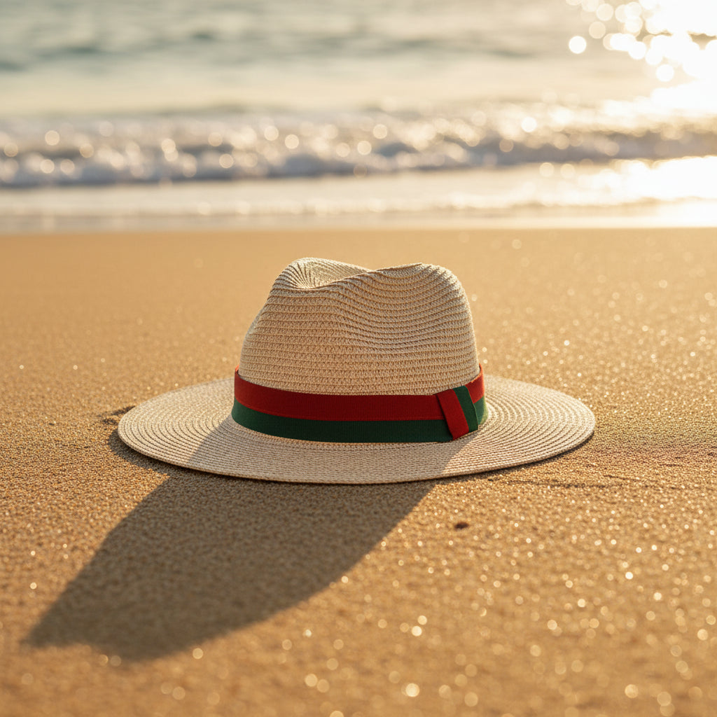 Plain Straw Sun Hat – Unisex Beach & Outdoor Wide Brim FitiqueFit