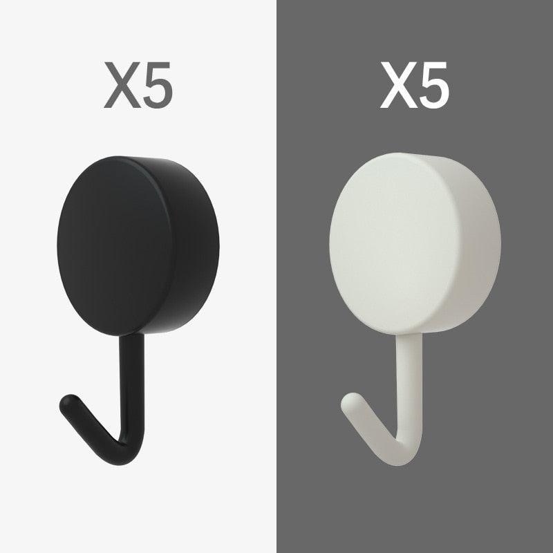 10PCS Self Adhesive Wall Hook Strong Without Drilling Coat Bag Bathroom Door Kitchen Towel Hanger Hooks Home Storage Accessories Decorative Hooks Entrance Organizers with Self-Adhesive Hooks for Hanging Keys Towels Stevvex