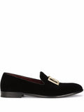 Dolce & Gabbana Logo Velvet Loafers