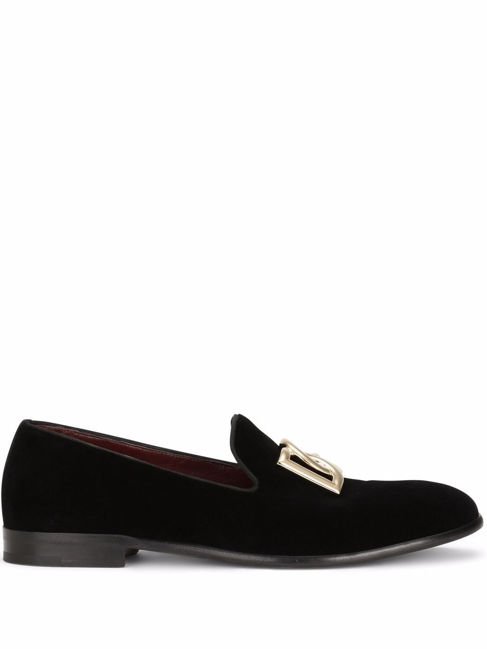 Dolce & Gabbana Logo Velvet Loafers