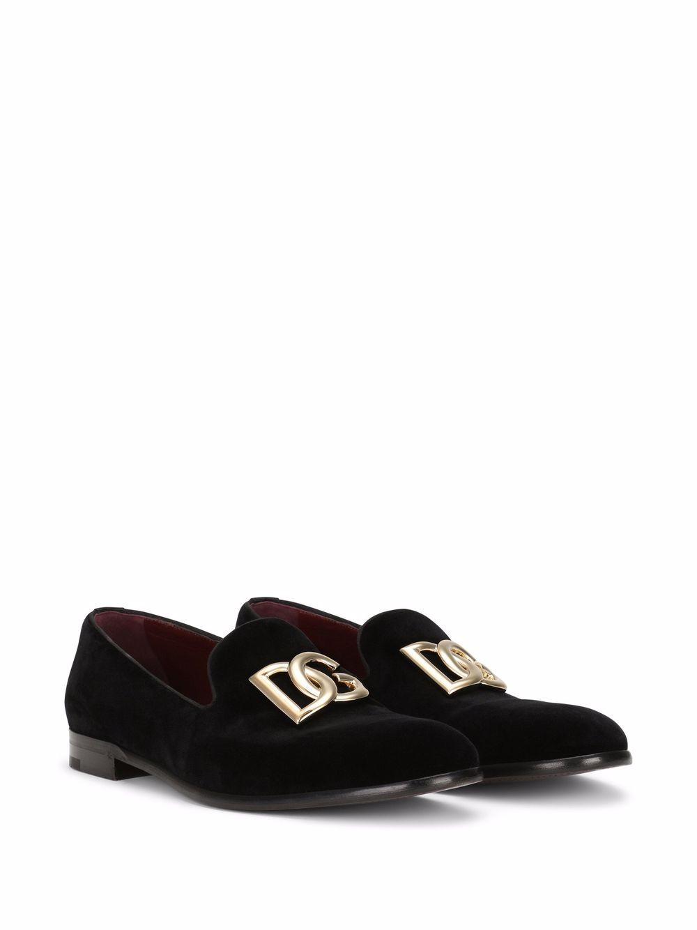 Dolce & Gabbana Logo Velvet Loafers