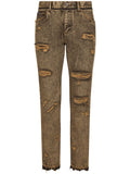 Dolce & Gabbana Ripped Denim Cotton Jeans