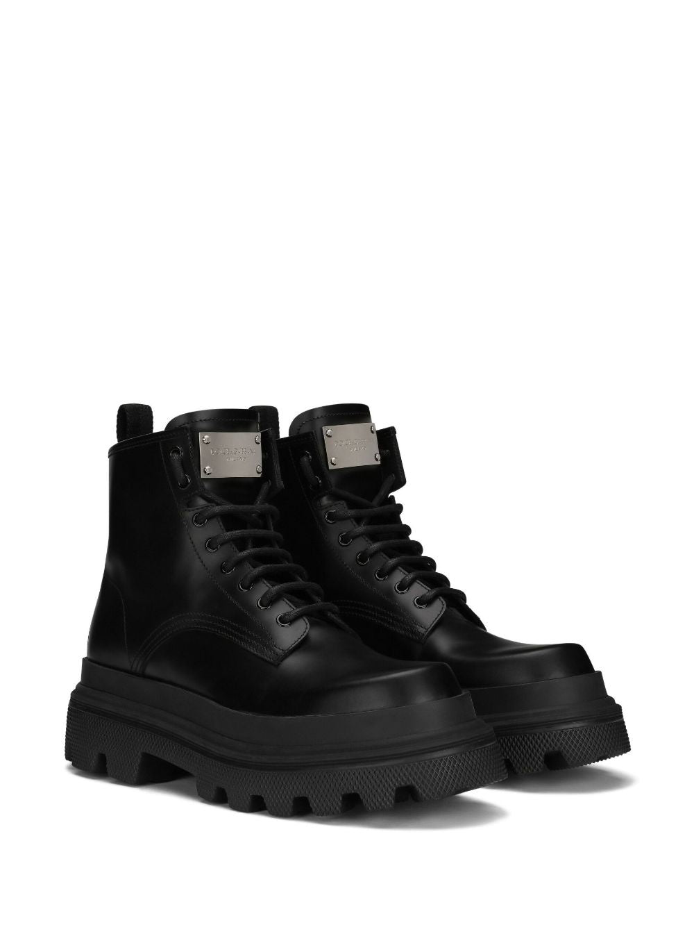 Dolce & Gabbana Leather Laced Up Boots