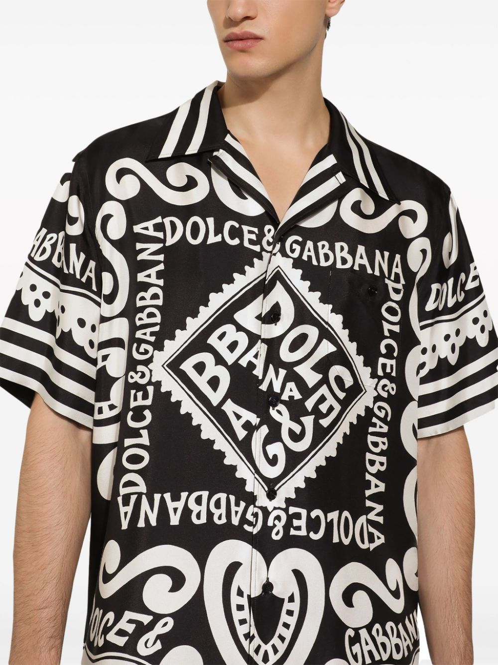 Dolce & Gabbana Marina Print Silk Shirt