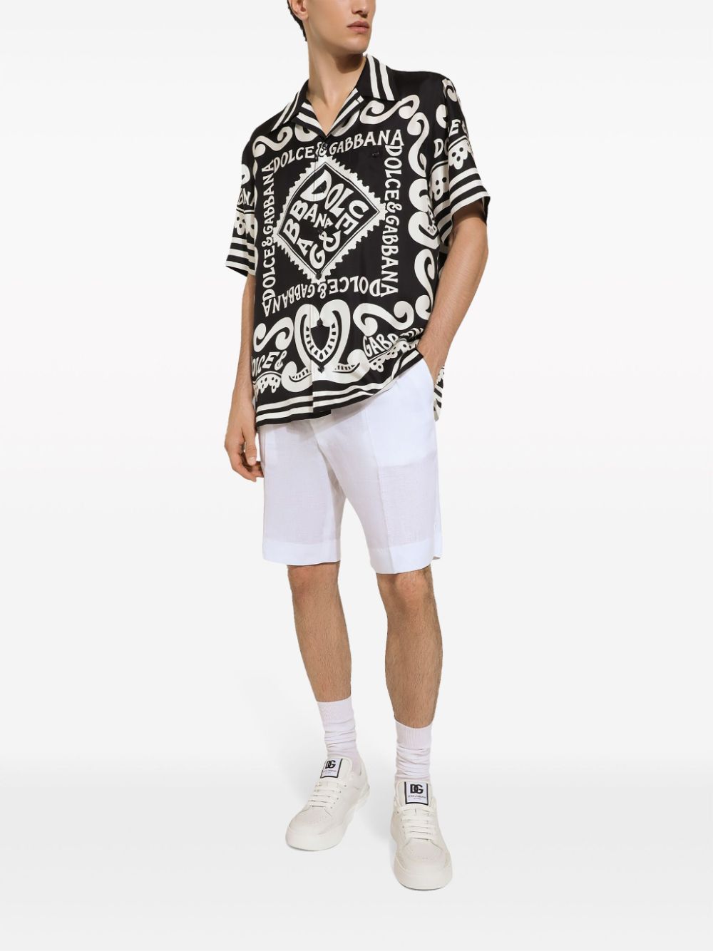 Dolce & Gabbana Marina Print Silk Shirt