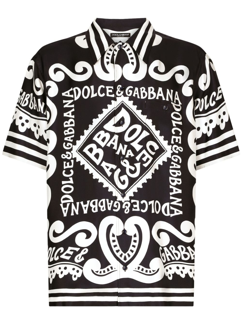 Dolce & Gabbana Marina Print Silk Shirt