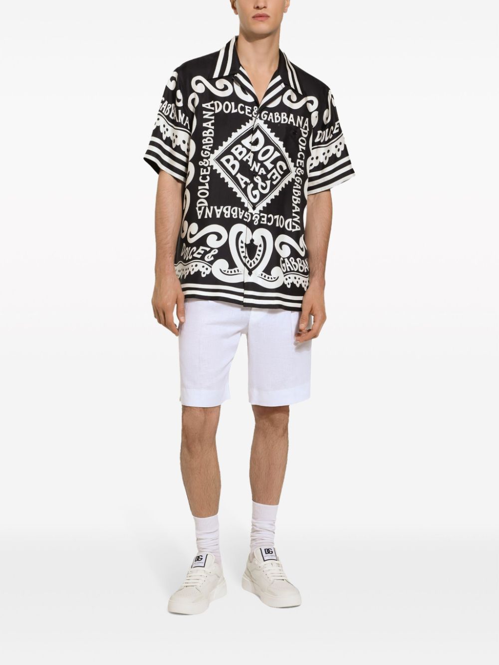 Dolce & Gabbana Marina Print Silk Shirt