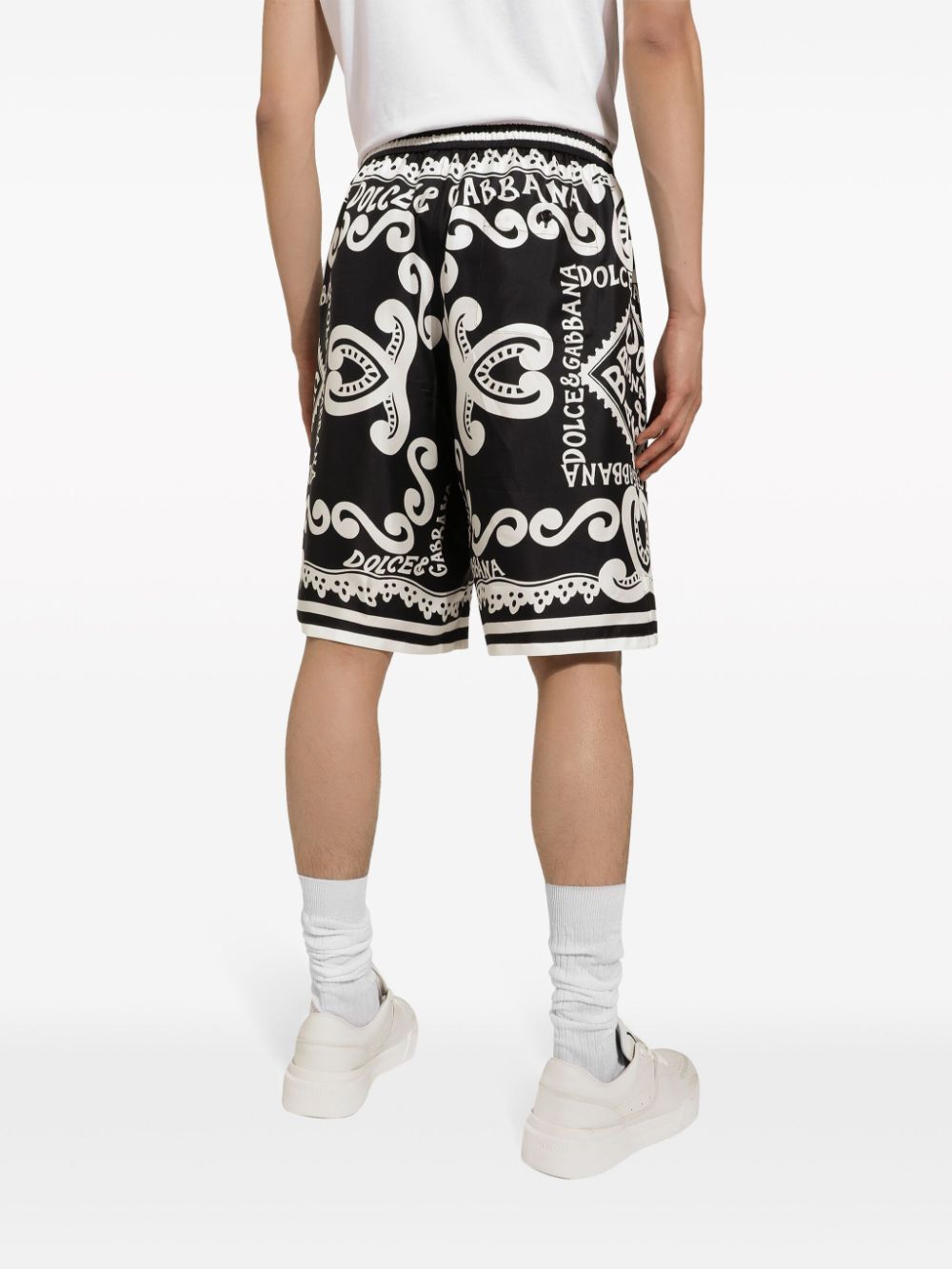 Dolce & Gabbana Marina Print Silk Shorts