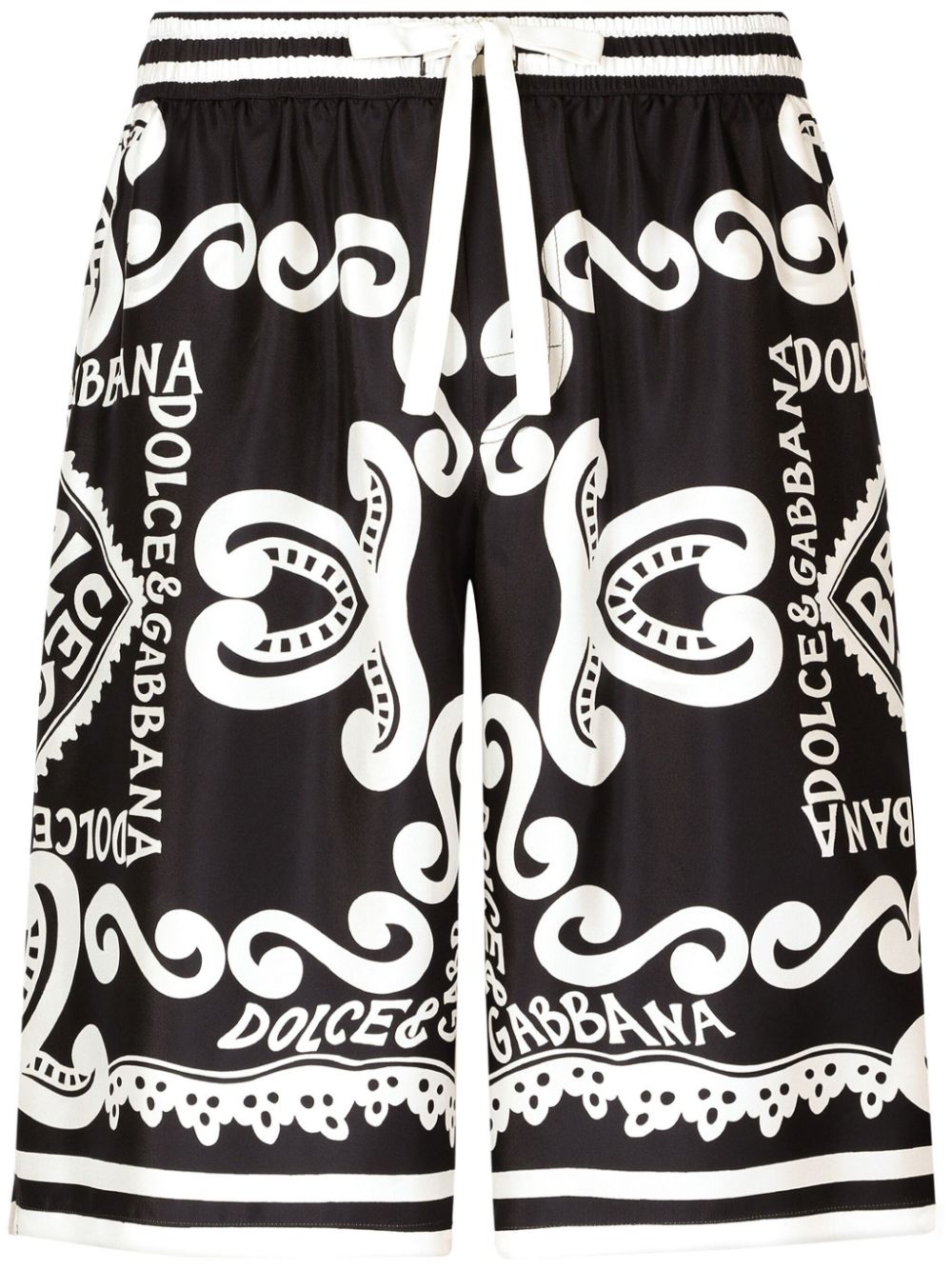 Dolce & Gabbana Marina Print Silk Shorts