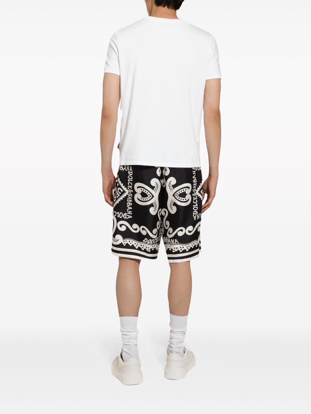 Dolce & Gabbana Marina Print Silk Shorts