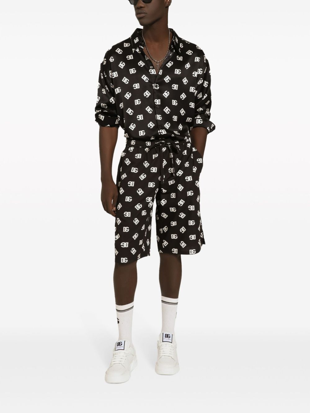 Dolce & Gabbana Allover Logo Shorts