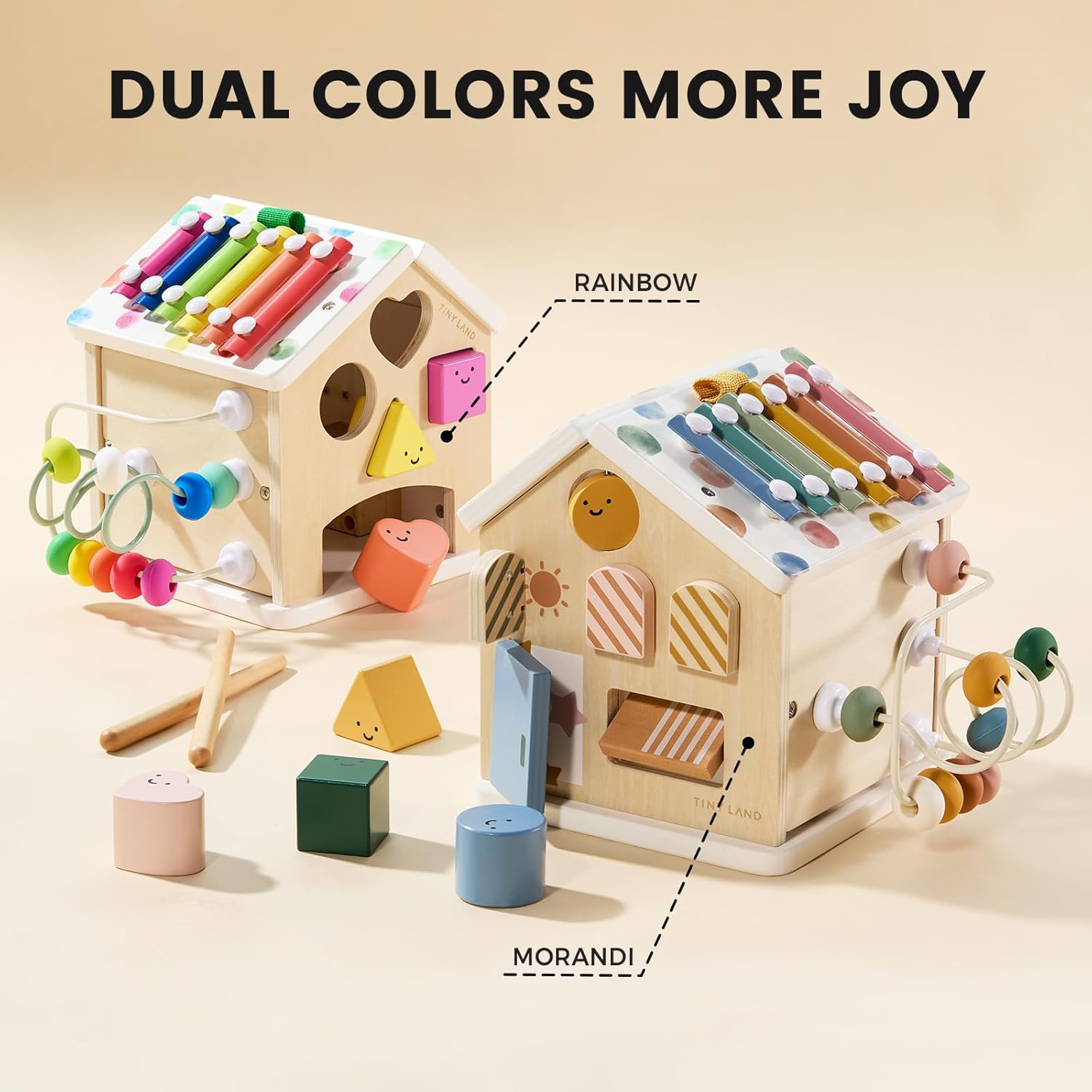 Tiny Land® Cottage Activity Cube - Rainbow Tiny Land INC