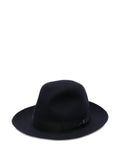 BORSALINO Wide Brim Felt Hat with Ribbon Band and Bow Detail