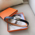 Hermes Men Silver Buckle Belt 'Black' Banlieue91
