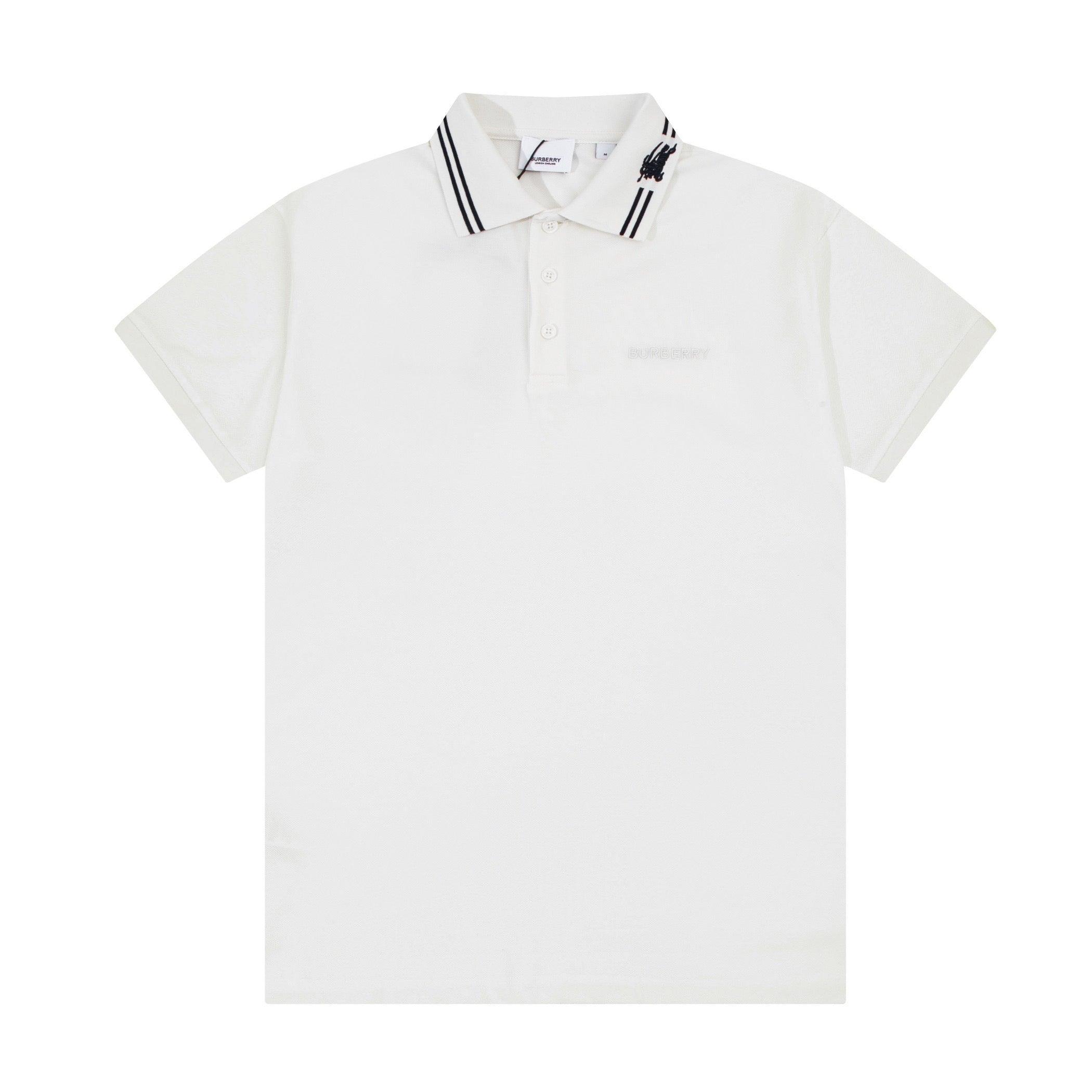 Burberry White T-Shirt With Collar Banlieue91