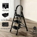 Folding 3/4-Step Ladder – Portable Steel Step Stool, Anti-Slip DailySale