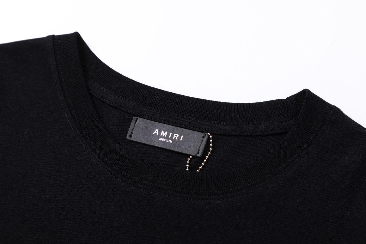 Amiri Black T-Shirt Without Collar Banlieue91