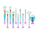 11pcs Mermaid Makeup Brushes Kit with Palette