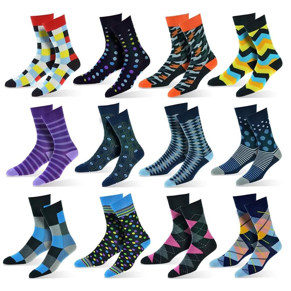 12-Pack: Cotton Fashion Patterned Men's Socks DailySale