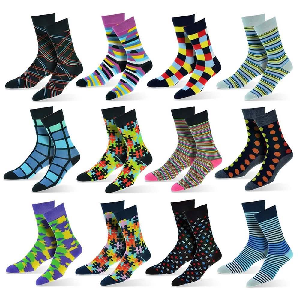 12-Pack: Cotton Fashion Patterned Men's Socks DailySale